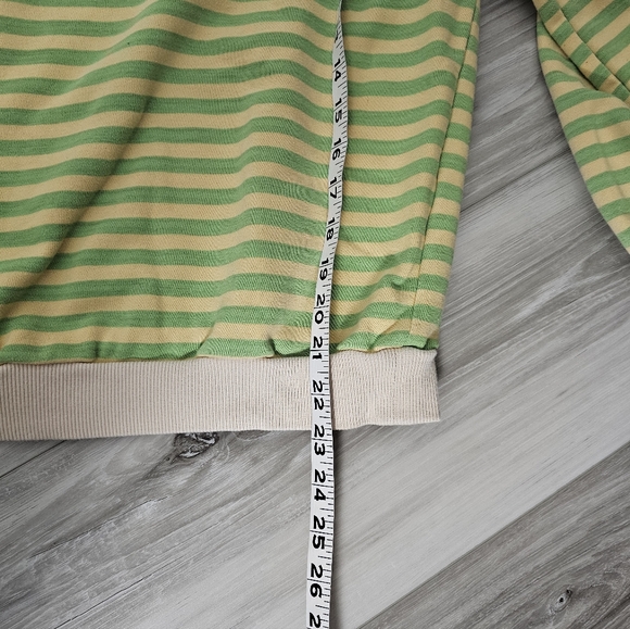 UEU Green and Yellow Striped Crewneck Sweater Sz S - Picture 5 of 7